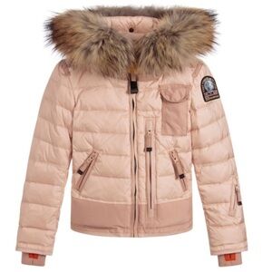Parajumpers’ Pink Puffer Jacket with Fur Hood